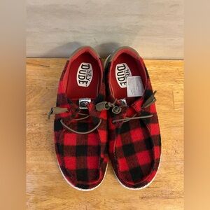 HEYDUDE Wendy Buffalo Plaid shoes, Cozy Plaid, Lightweight